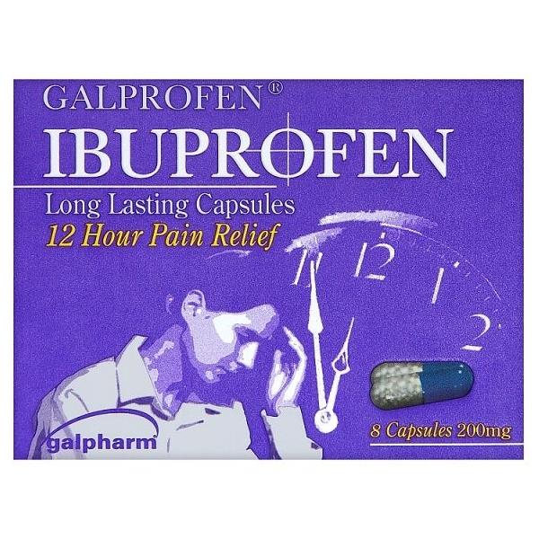 Galpharm Ibuprofen 200mg 8 Long Lasting Capsules Ferris Chemist