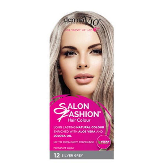 Derma V10 Salon Fashion Permanent Hair Colour 12 Silver Grey
